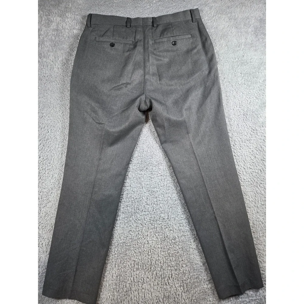 Banana Republic Dress Pants 33x30‎ Gray Mens Tailored Slim Flat Front Trousers